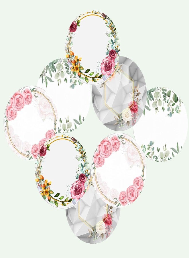 SLGIFT Vinyl Round Floral Theme Sticker, Self-Adhesive Vinyl Stickers, 40 Pieces, 2 x 2 Inches Round Sticker, 4 Unique Designs, R160 - Image 3